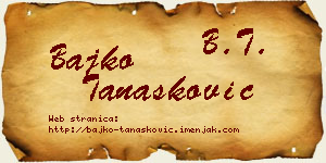 Bajko Tanasković vizit kartica